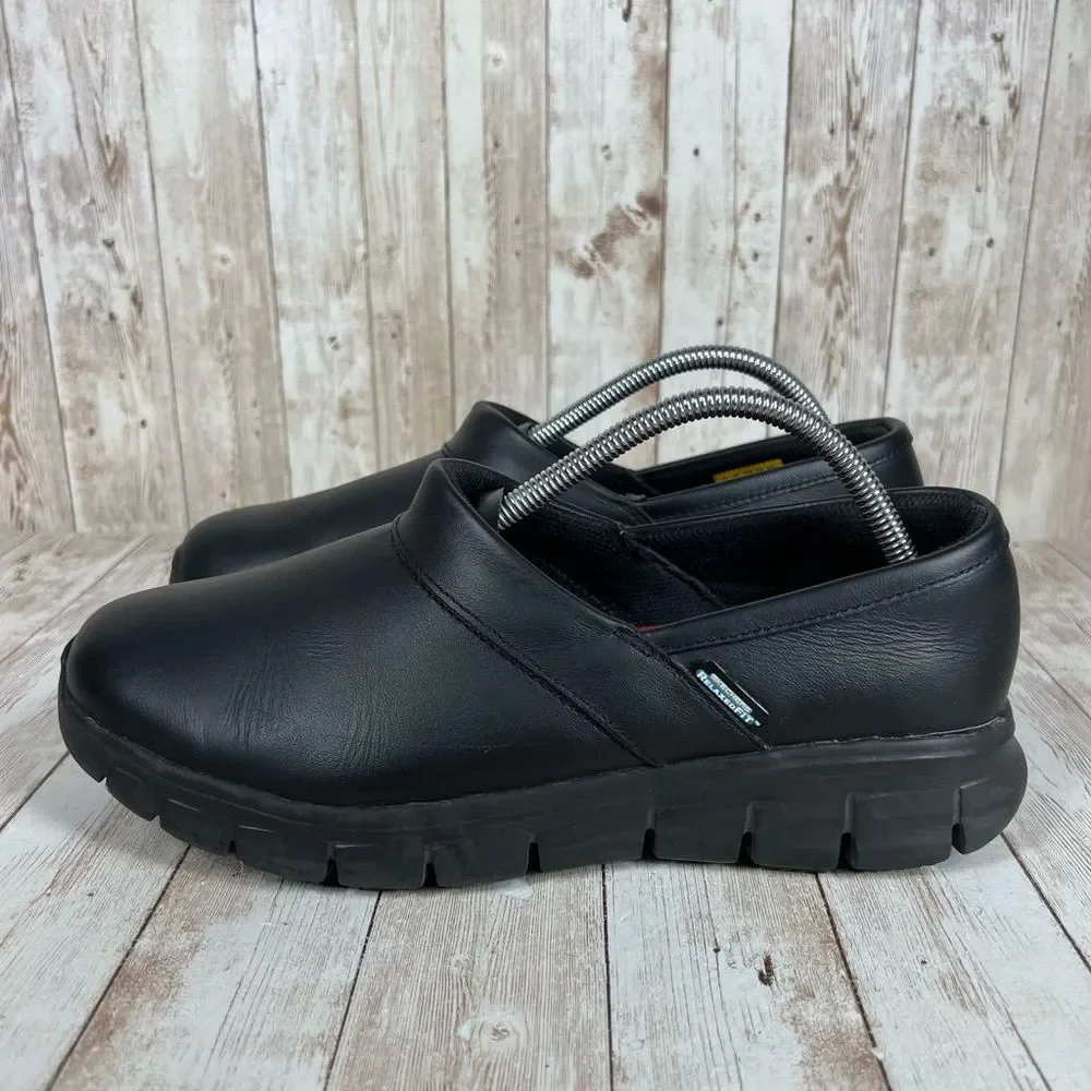 Skechers leather slip resist work shoes / Womens 11_2